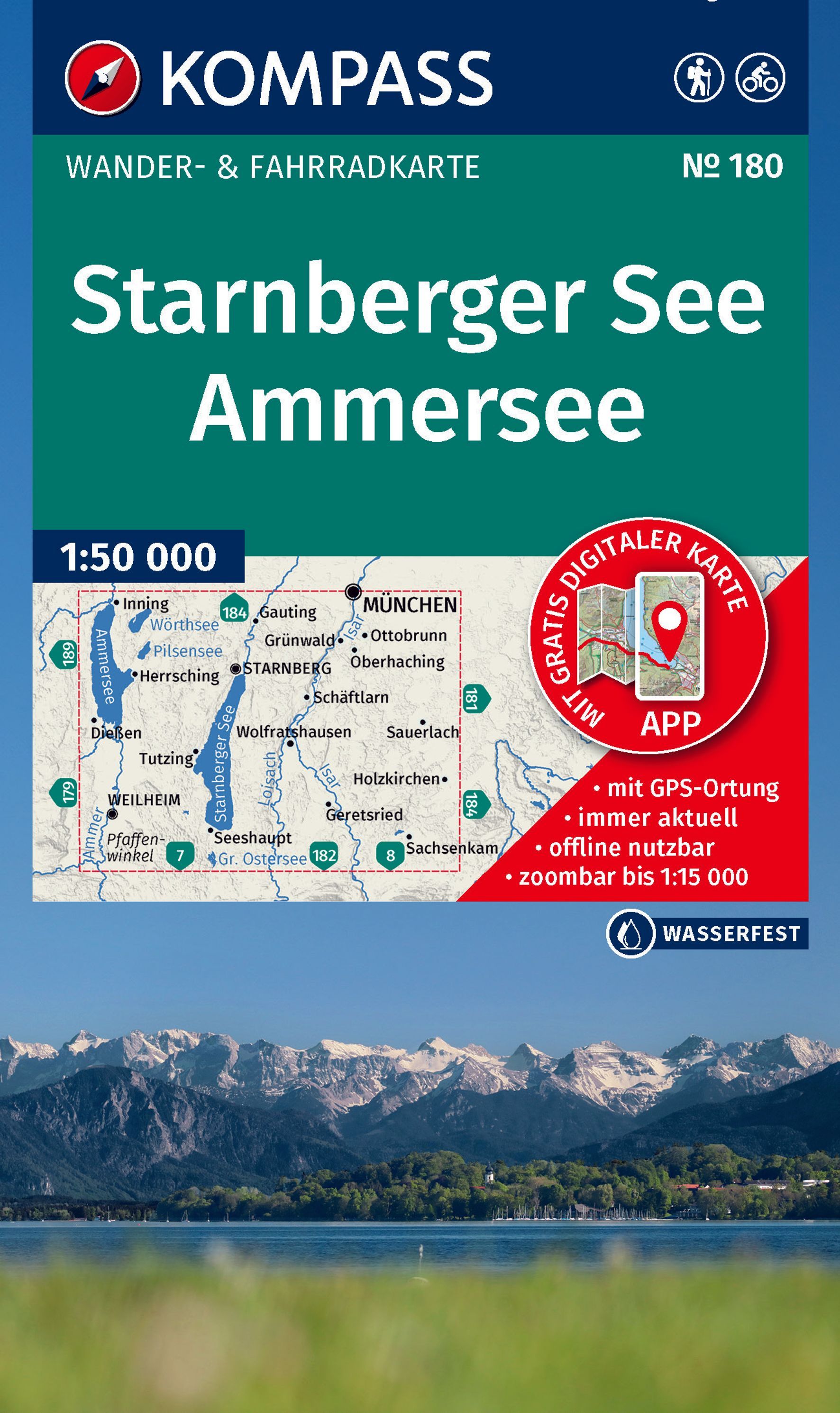 KOMPASS Wanderkarte 180 Starnberger See, Ammersee KOMPASS Wanderkarte 180 Starnberger See, Ammersee