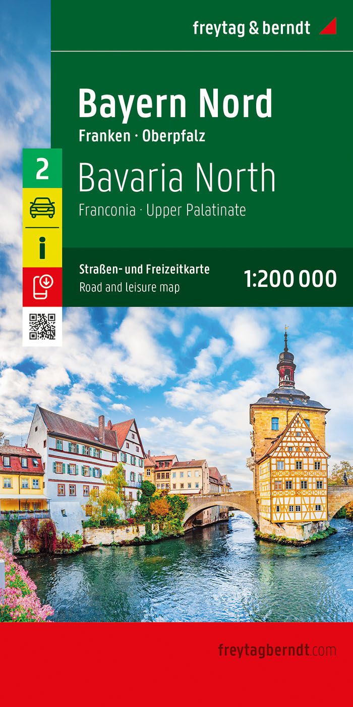 Bayern Nord, Autokarte1:200.000, freytag & berndt Werbung, Plakat, Uferpromenade, Nachbarschaft, Stadt