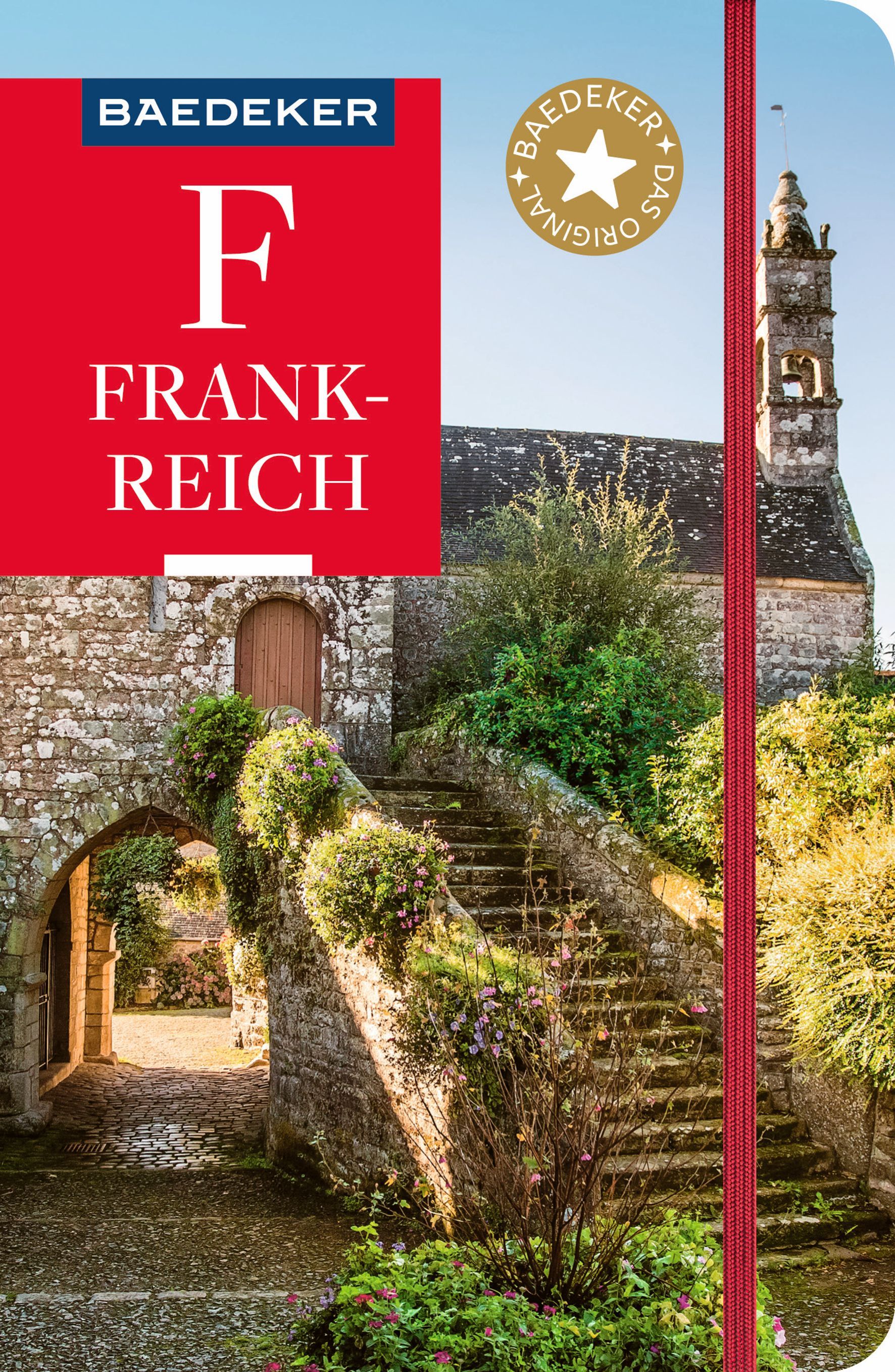 Baedeker Reiseführer Frankreich Cover Baedeker Reiseführer Frankreich. Pfad, Glockenturm, Garten, Bogen