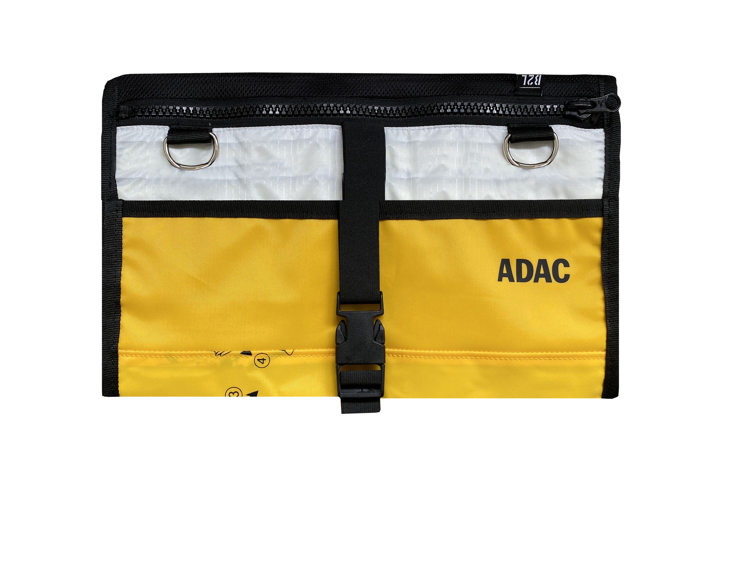 ADAC Kulturtasche, aus echten Rettungswesten, Schwarz und gelb