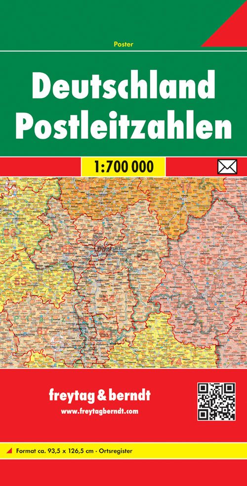 F&B Deutschland Postleitzahlen Karte, 1:700.000 Diagramm, Handlung, Landkarte, Atlas, QR-Code