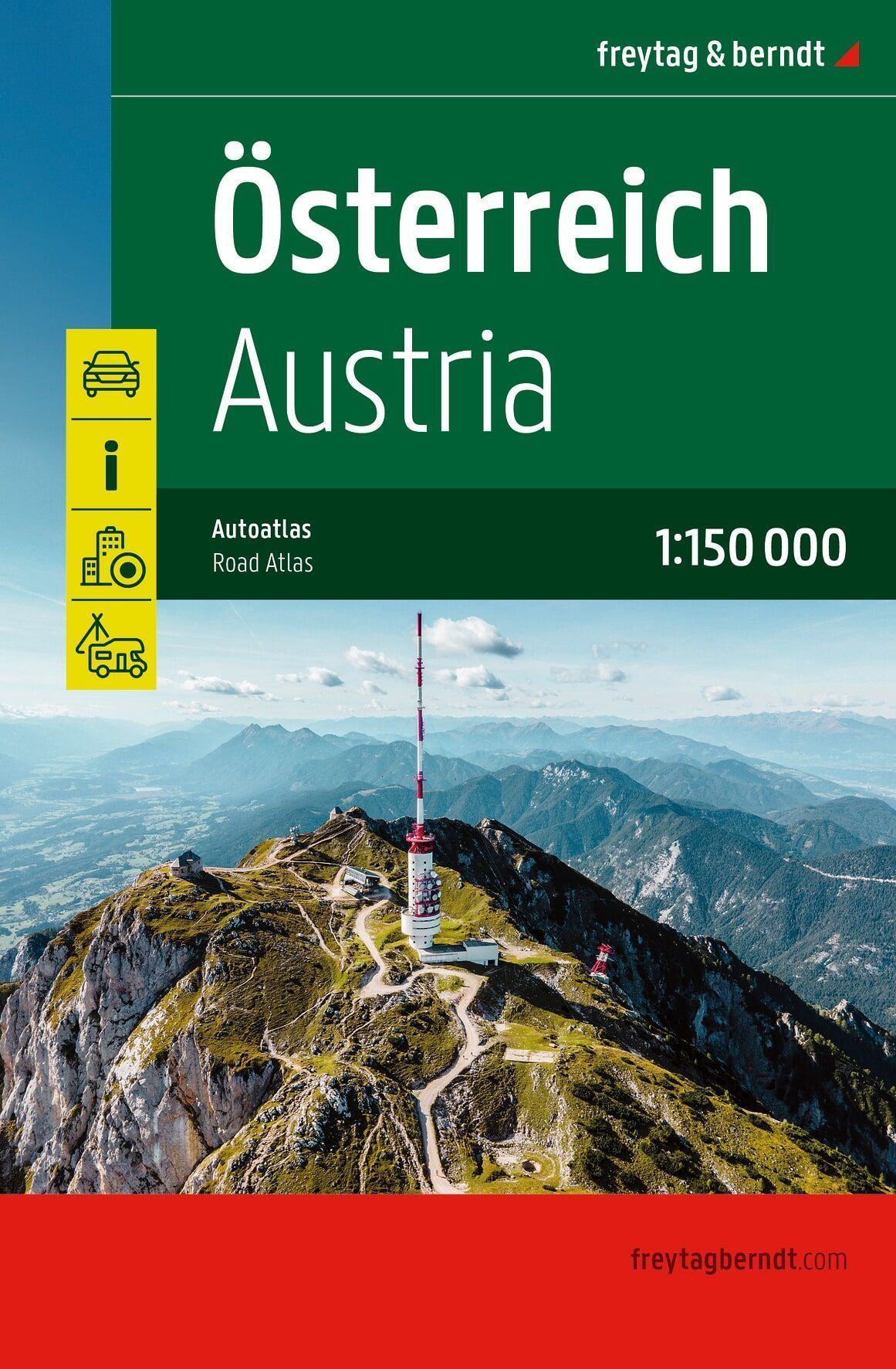 Straßenatlas, Österreich, Österreich-Karte, 1:150 000, Autotatlas