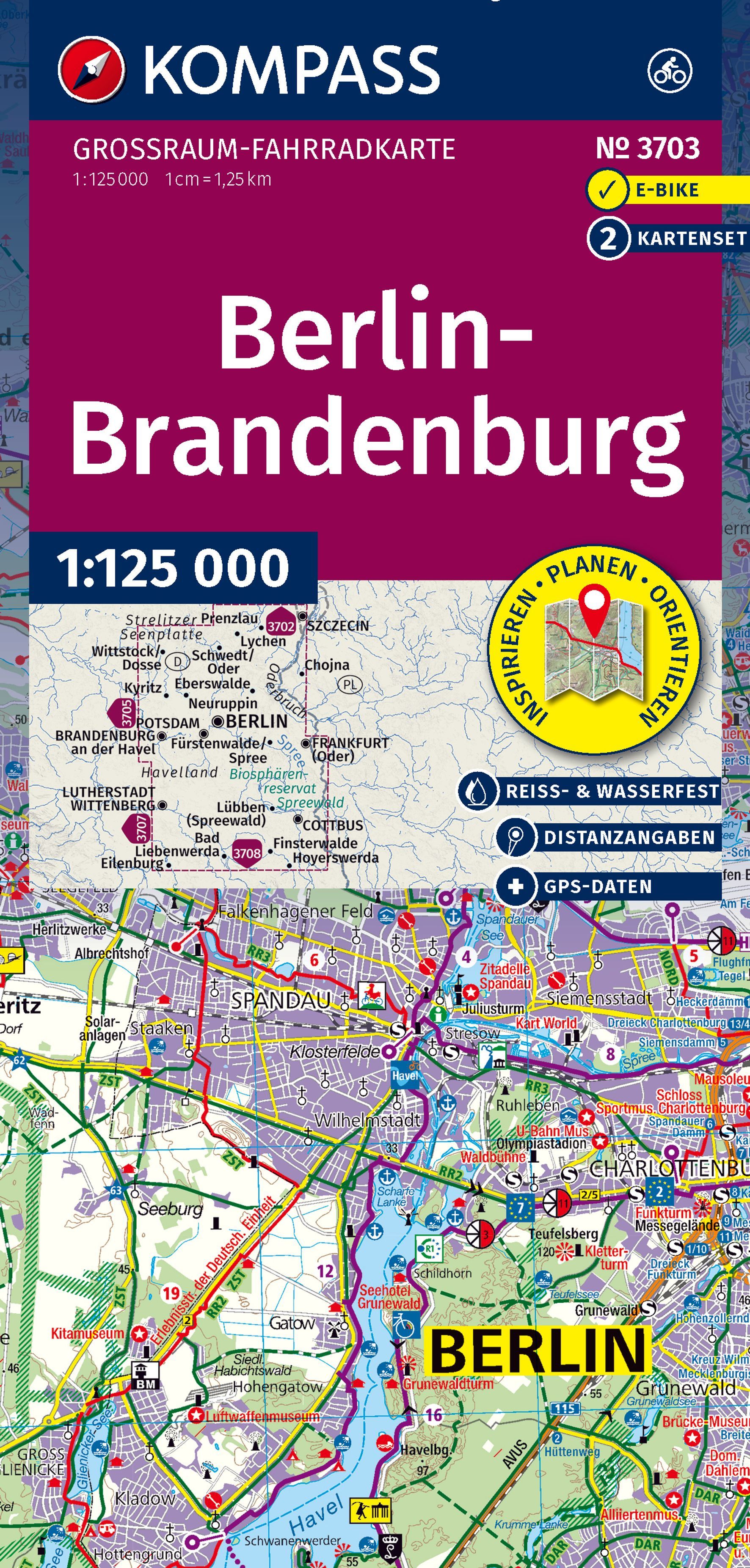 Karte, Stadtkarte, Berlin, Brandenburg, Hauptstadtkarte