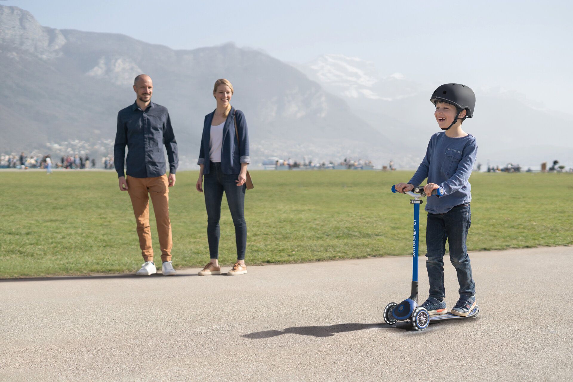 Transport, Fahrzeug, Kinderroller, Roller, Blau, Rad