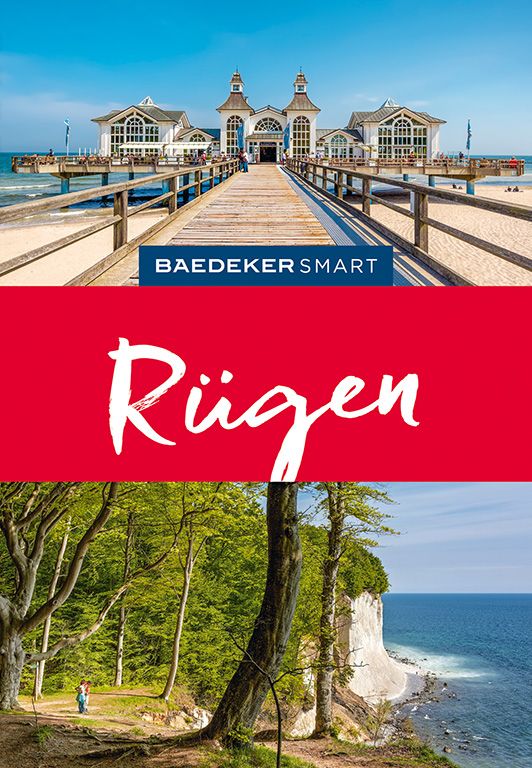9783829734493 Baedeker SMART Reiseführer Rügen, oben Strandpromenade unten Küste mit Bäumen