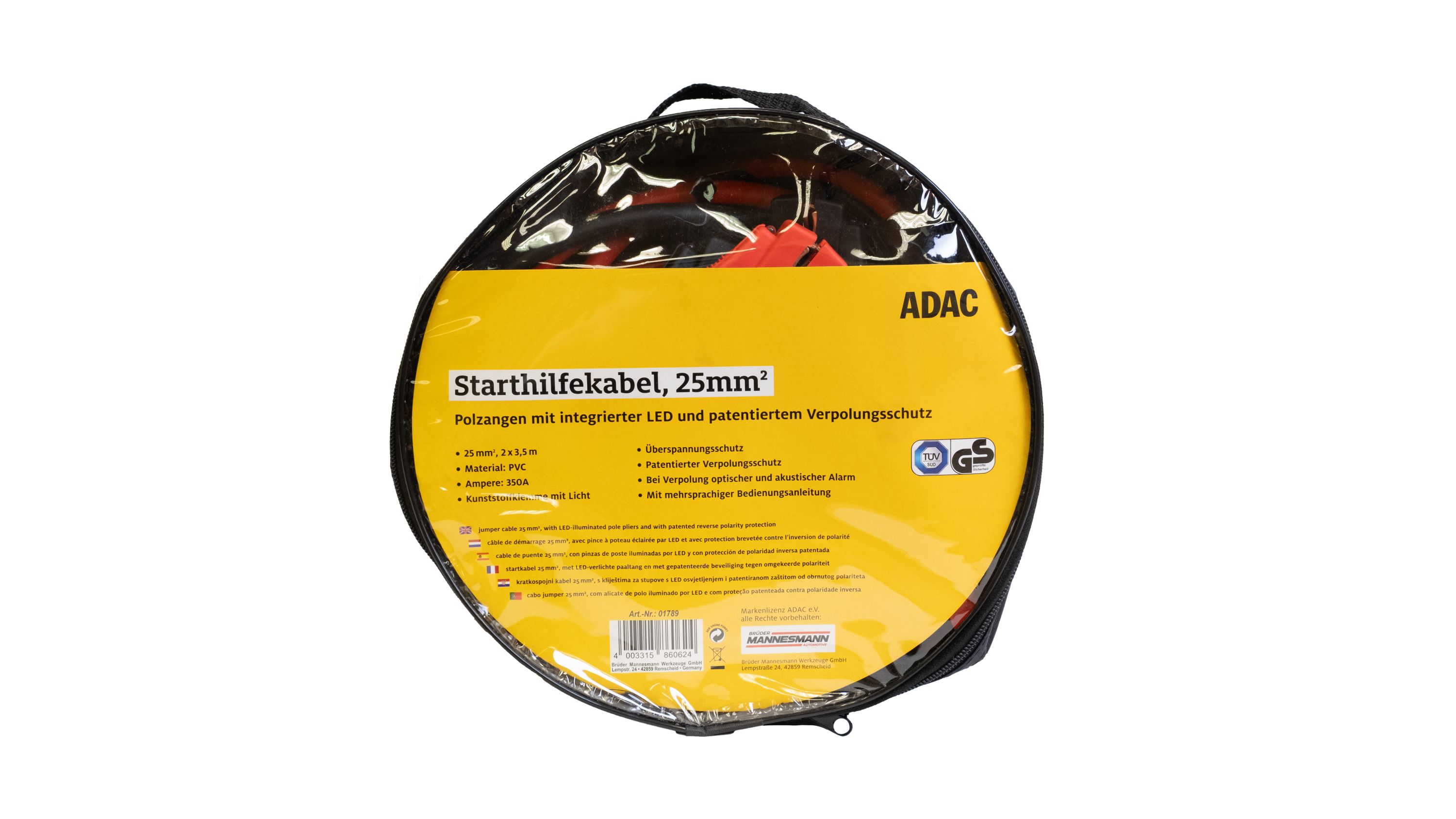 Starthilfekabel, Kabelrolle, LED, 25mm2, PVC
