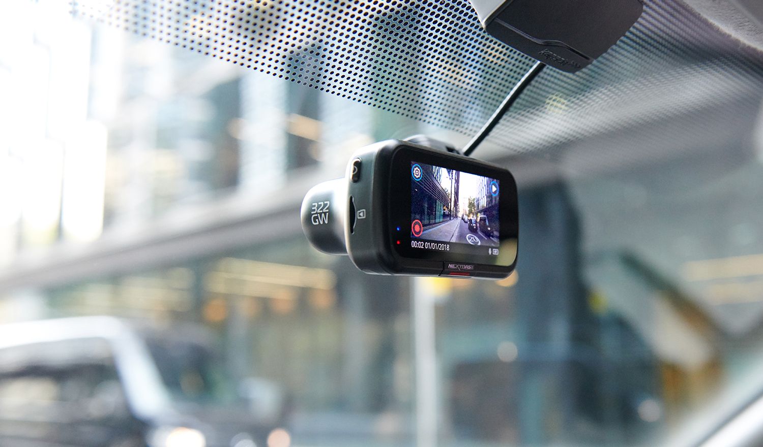 Nextbase322GW-10 Dashcam. Schwarz, In scheibe Montiert