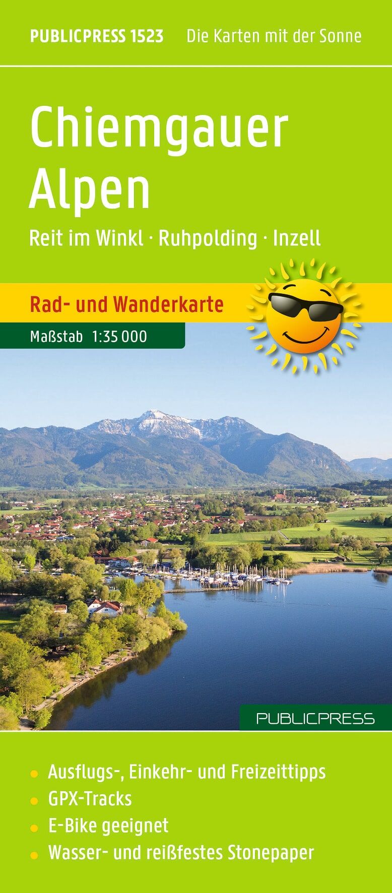 Wanderkarte, Radwanderkarte, Chiemgauer Alpen, Regionalkarte, Stonepaper
