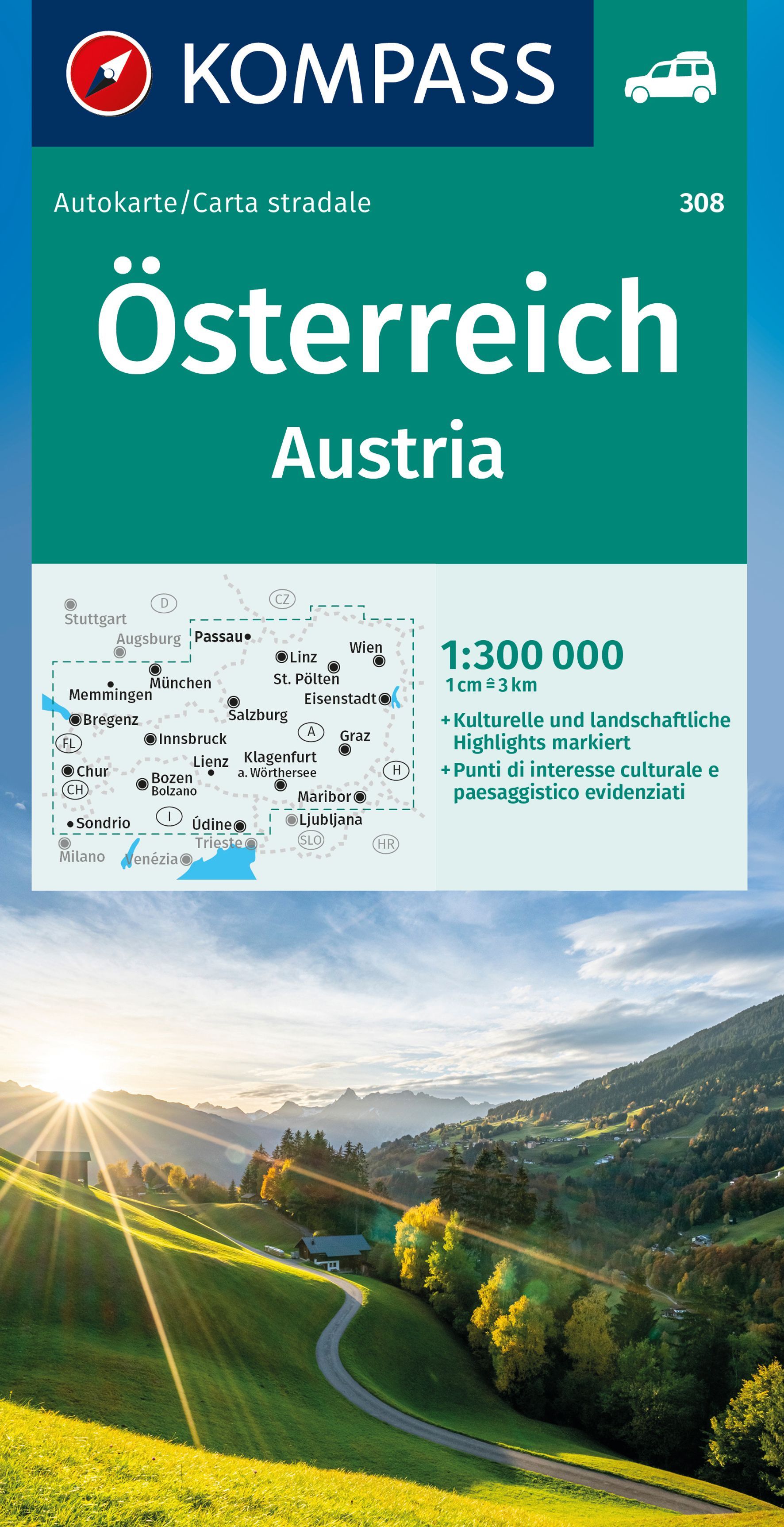 Cover Kompass Wanderkarte Österreich