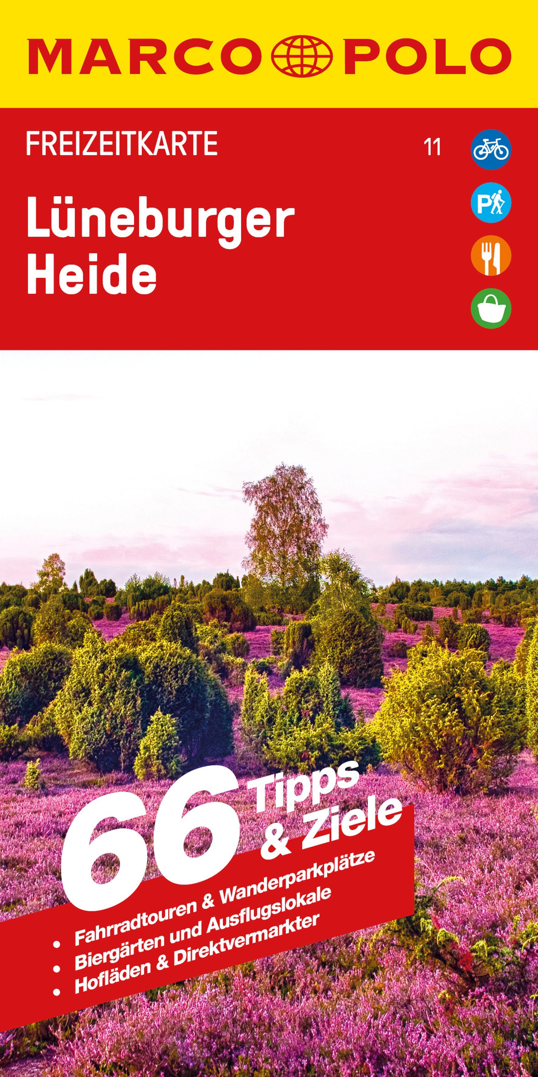 MARCO POLO Freizeitkarte Lüneburger Heide Werbung, Plakat, Violett, Vegetation, Garten