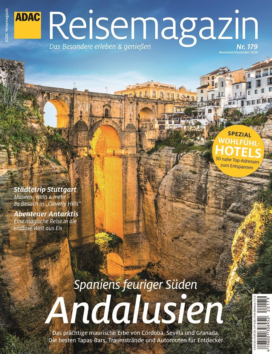 Cover-Reisemagazin ADAC Reisemagazin, Andalusien, Brücke, Stadt, Schlucht