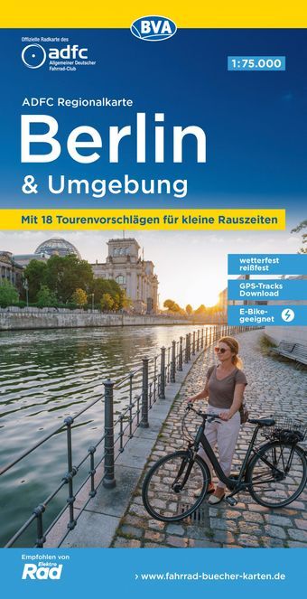 ADFC Regionalkarte Berlin und Umgebung Werbung, Plakat, Fahrrad, Person, Frau