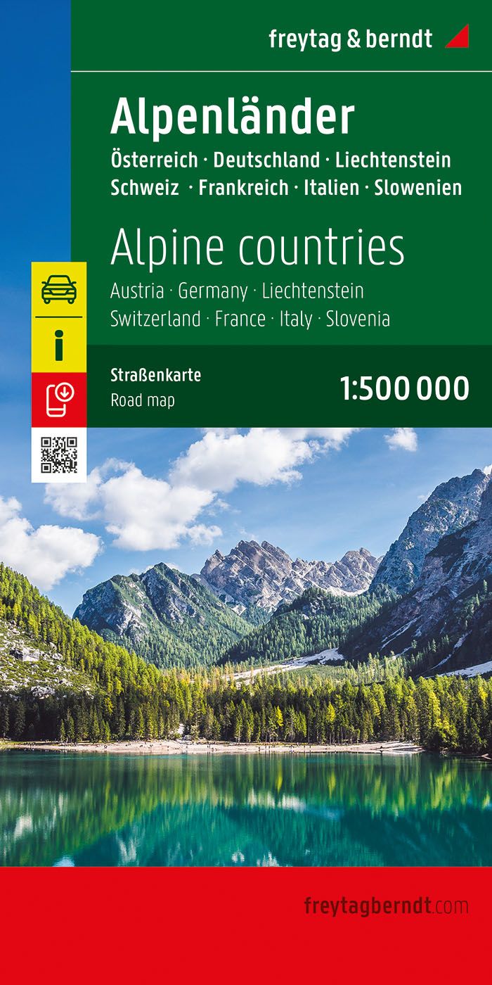 Alpenländer, Straßenkarte 1:500.000, f&b Werbung, Plakat, Natur, Draußen, Szenerie