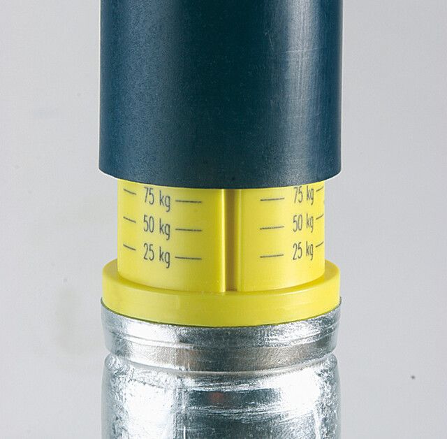 Gewichtskopf, Kraftschreiber, Klemmverschluss, Versteller, Messskala