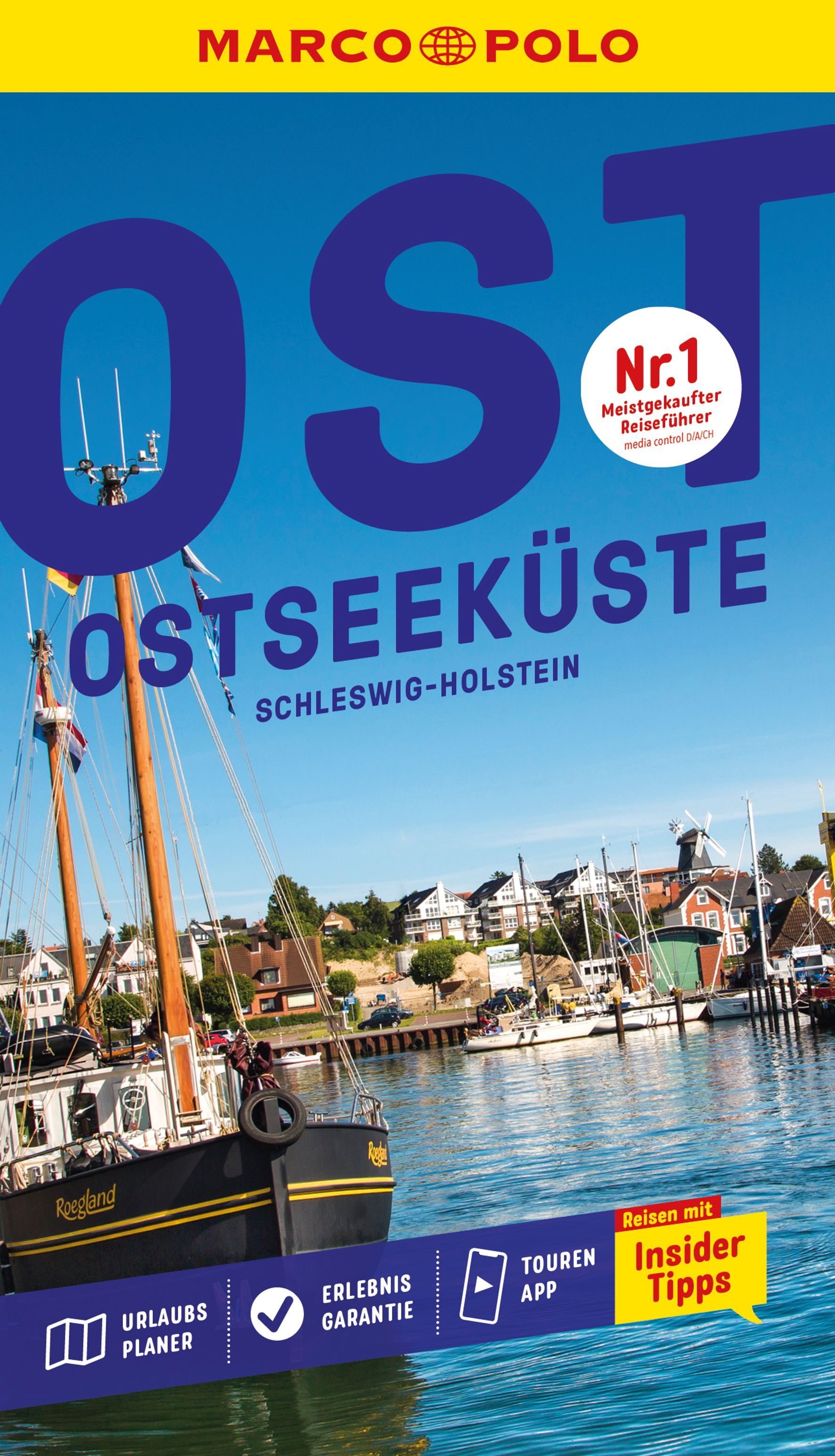 MARCO POLO Reiseführer Ostseeküste, Schleswig-Hol. Uferpromenade, Hafen, Seebrücke, Werbung, Plakat
