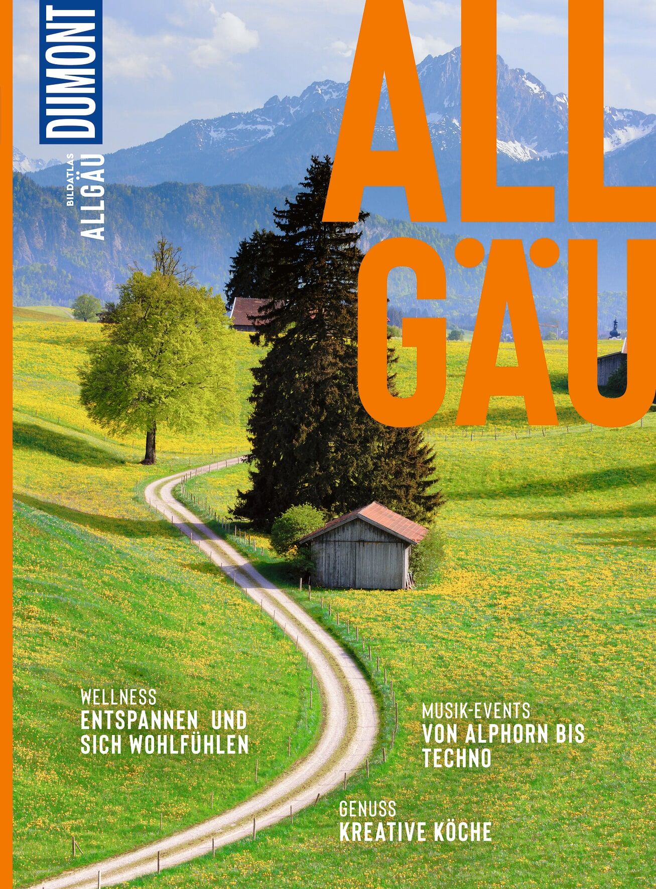 Landschaft, Wiesenboden, Weg, Hütte, Berge