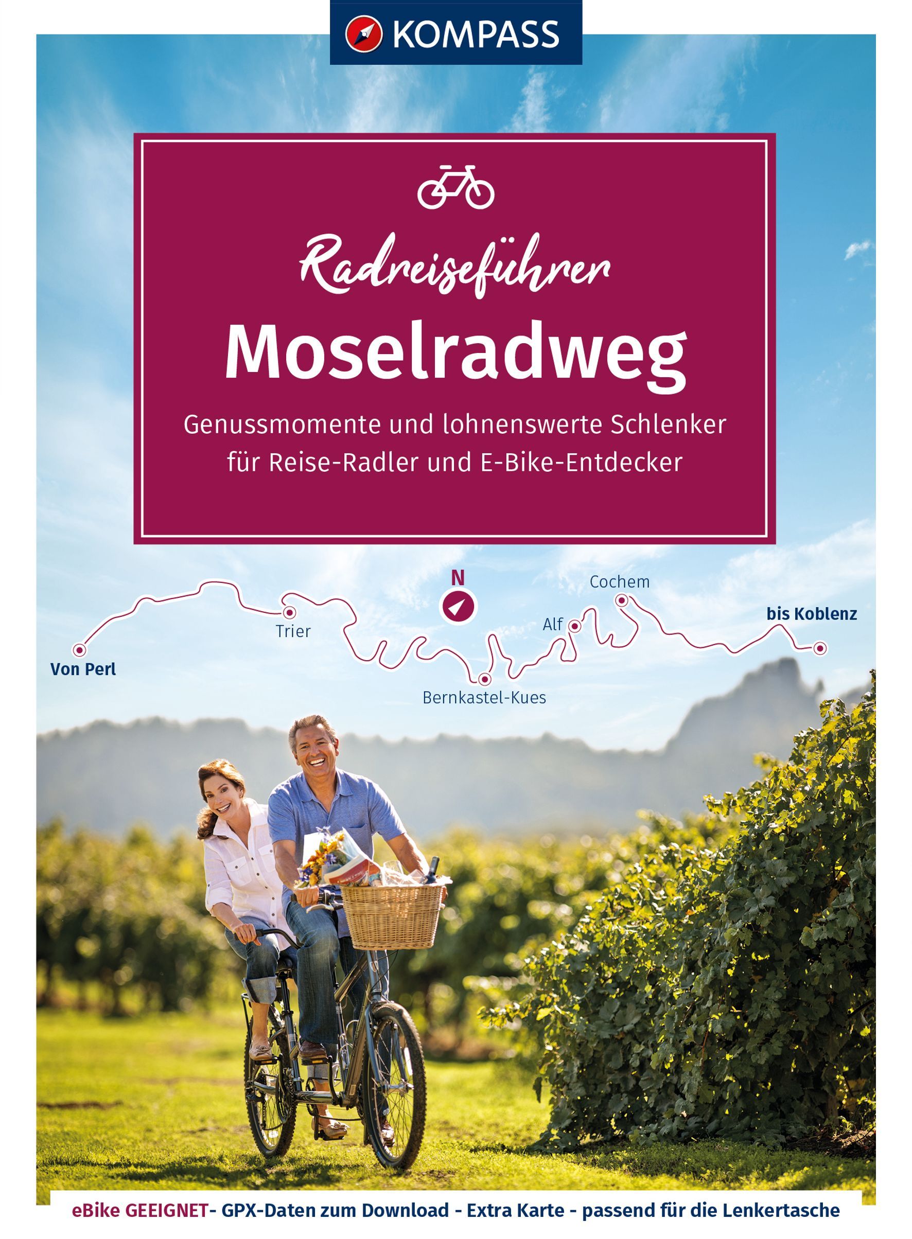 9783991216056DSn0HNJD69iiv Cover Kompass Radreiseführer Moselradweg