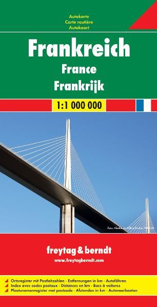 Frankreich, Autokarte 1:1.000.000,freytag & berndt Werbung, Plakat