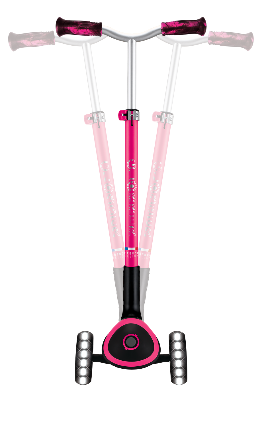 Dreitakter Scooter, Kleinkinder Scooter, Pink, 3 Räder, Griffschutz