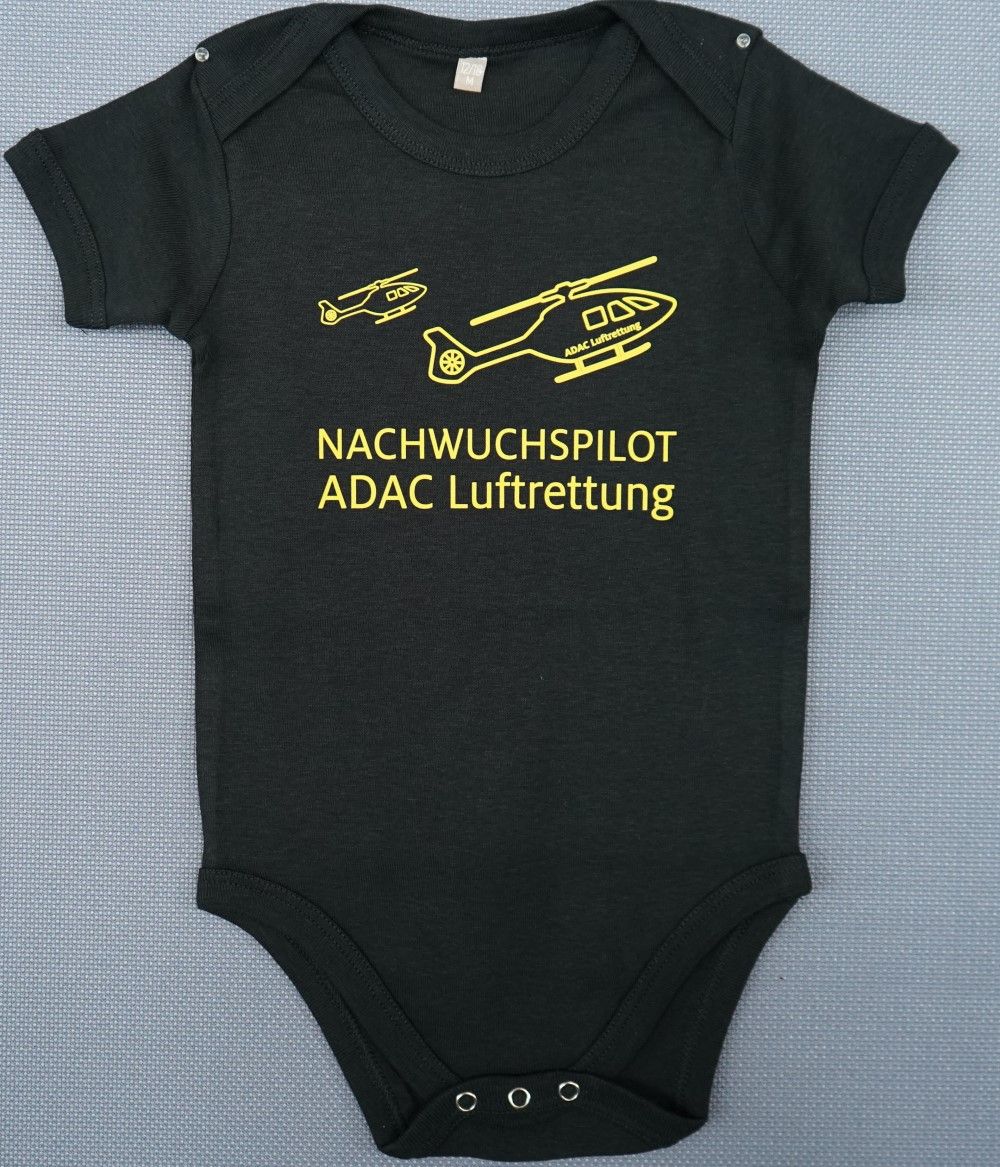 Nachwuchspilot Baby Body Jungen der ADAC Luftrettung schwarz