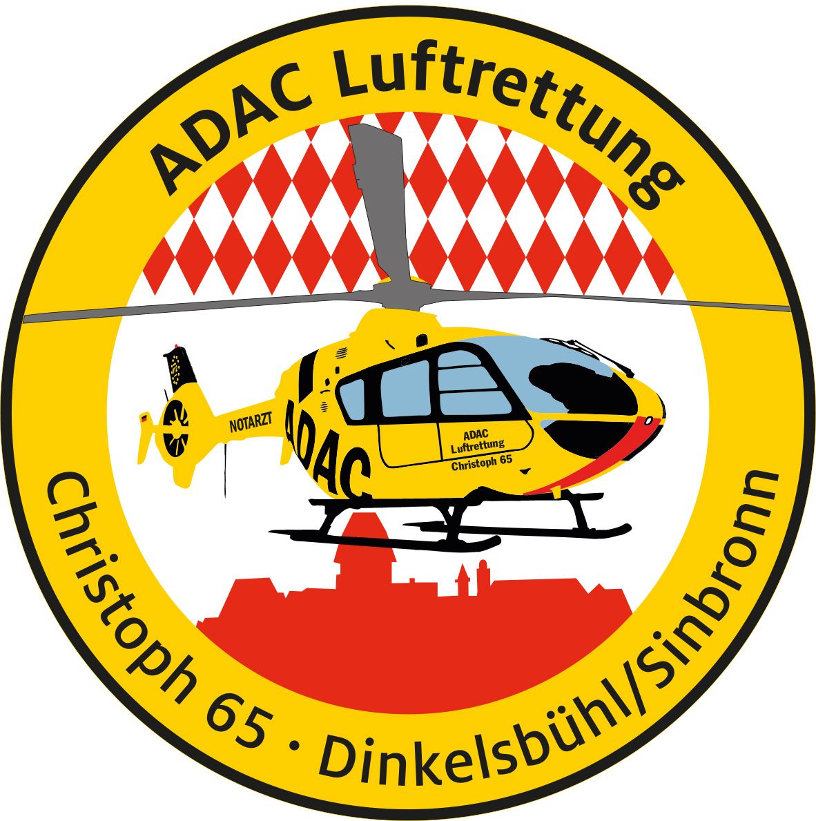 Fanpatch_Dinkelsbuehl_Chr-65_Pfade_02_19 Fanpatch ADAC Luftrettung Christoph 65 Dinkelsbühl Sinbronn