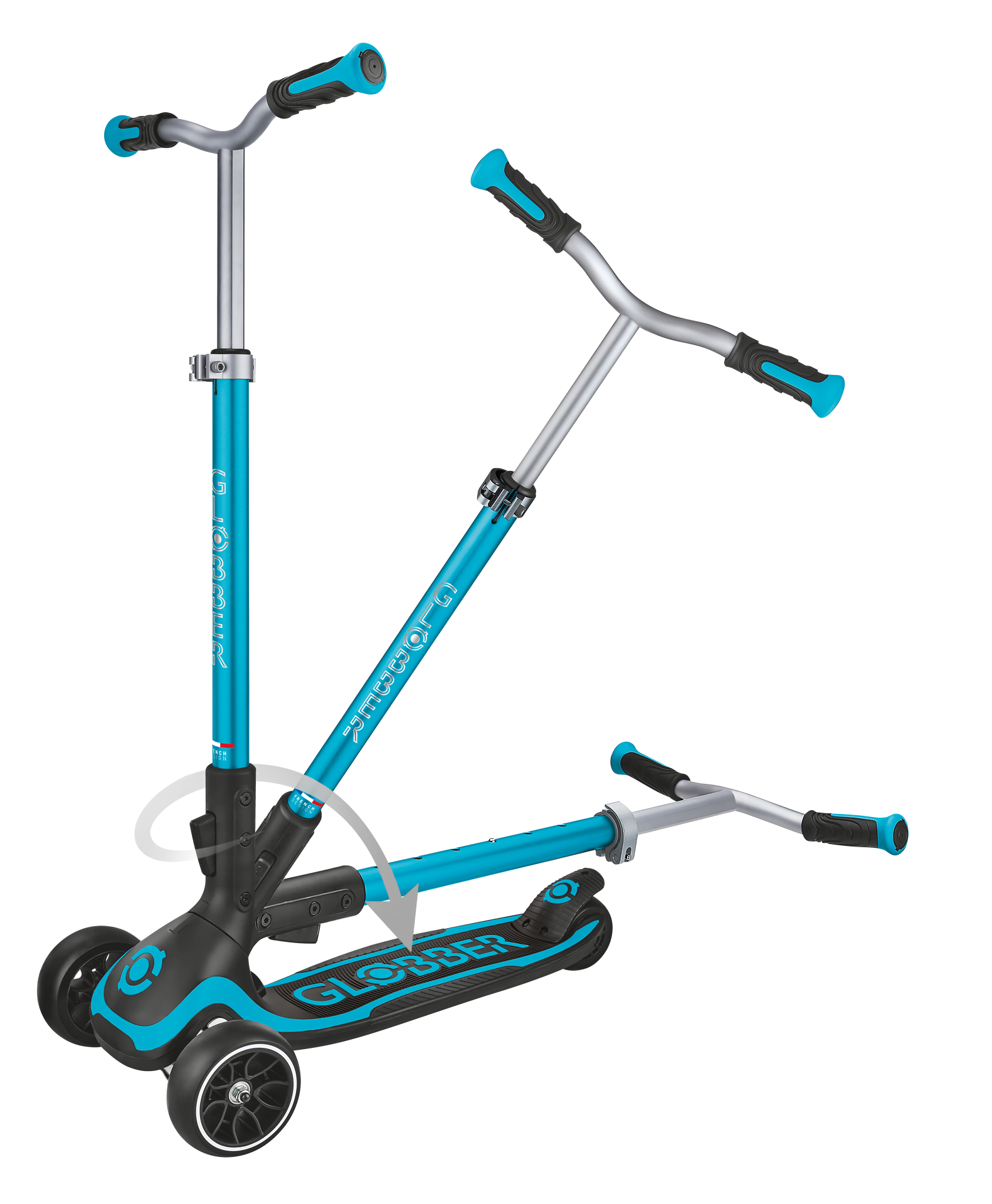 Transport, Fahrzeug, Kinderroller, Tretroller, Türkis, Rad