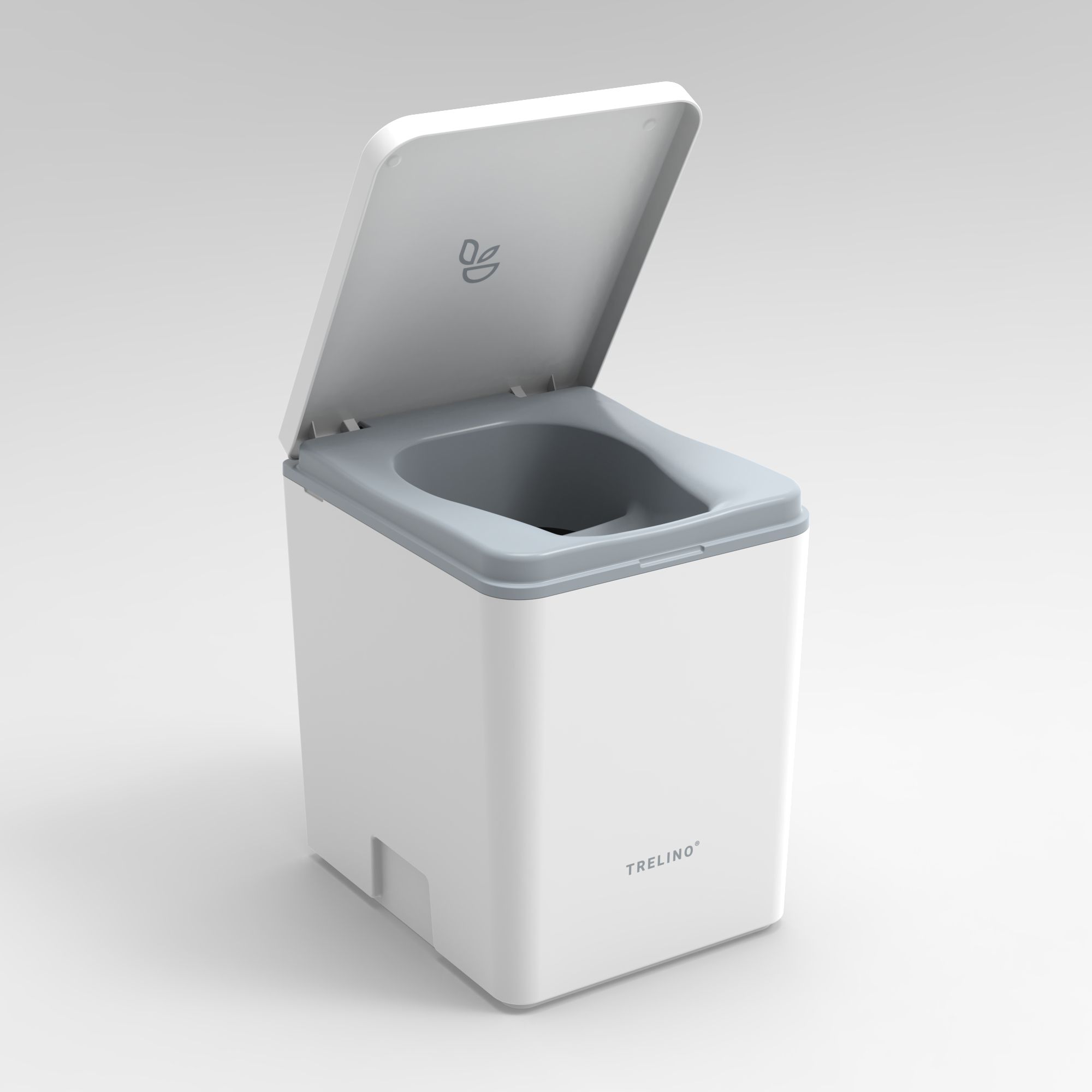 9957850101uyTDZgnIq86sB Trenntoilette weiß mit grauen Sitz offen von seite