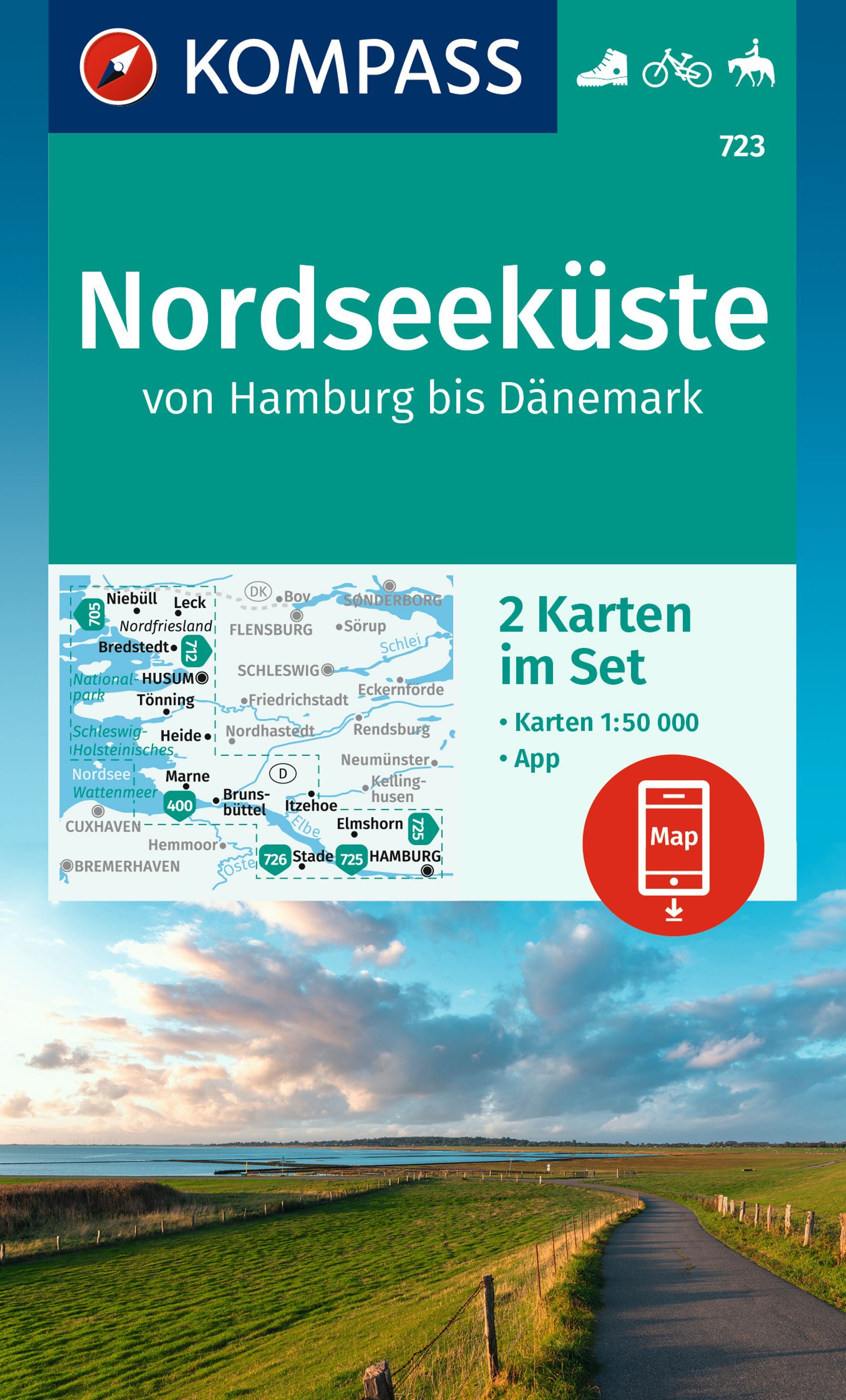 9783991217244 Cover Kompass Wanderkarte Nordseeküste