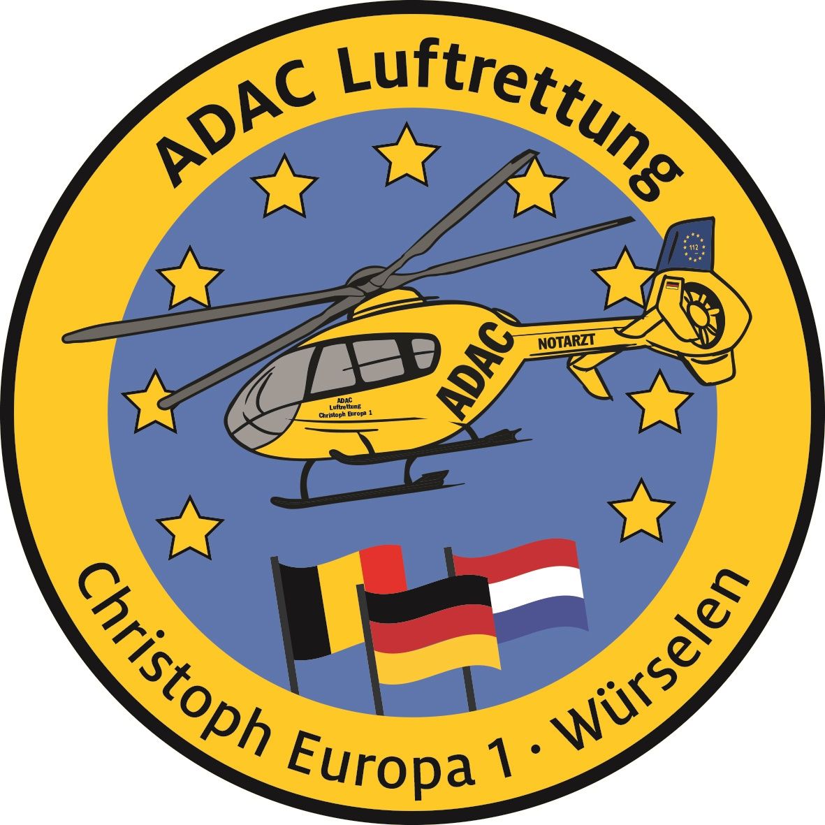 FAN_Patch_CHR_EUR1 ADAC Luftrettung Fanpatch "CHR Europa 1" Aachen