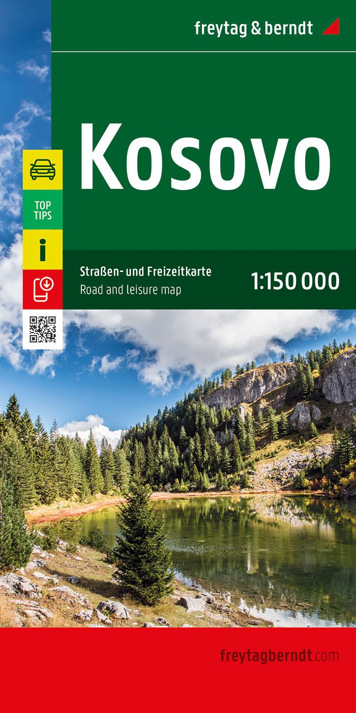 Kosovo, Straßen- und Freizeitkarte 1:150.000, f&b Baum, Werbung, Tanne, Kiefer, Konifer,