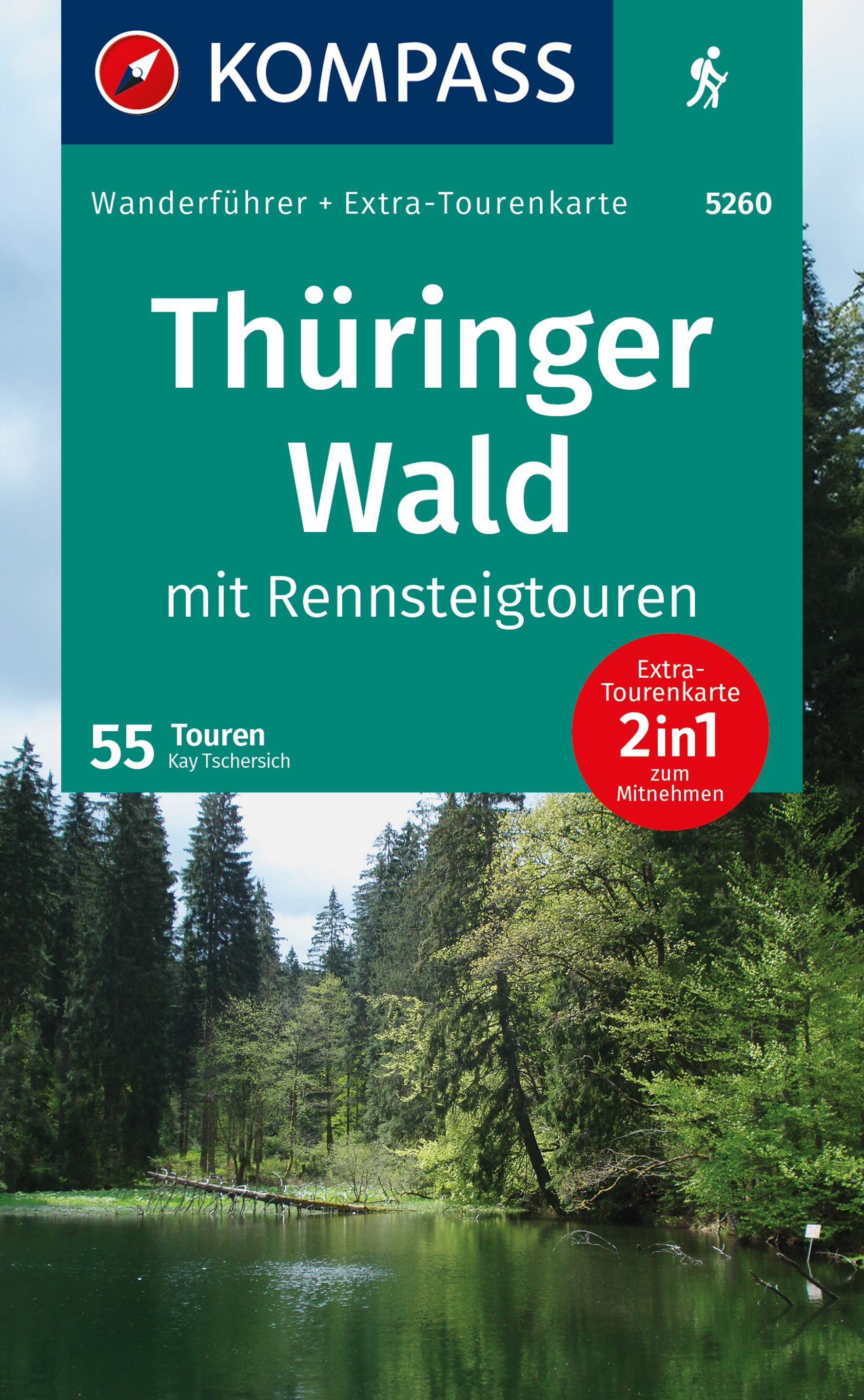 KOMPASS Wanderführer Thüringer Wald Werbung, Plakat,