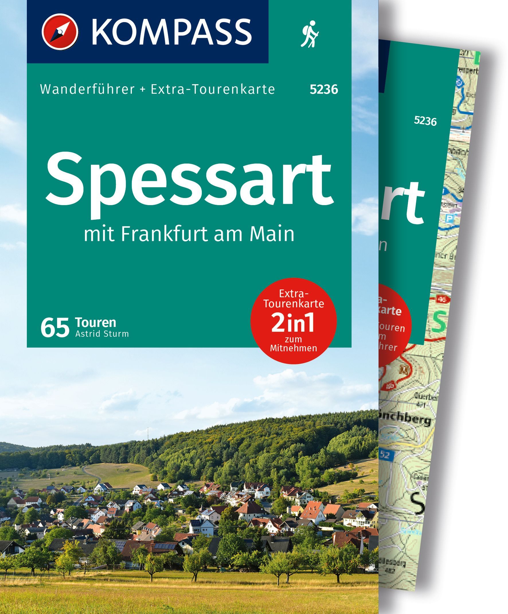 KOMPASS Wanderführer Spessart, 65 Touren Werbung, Plakat,