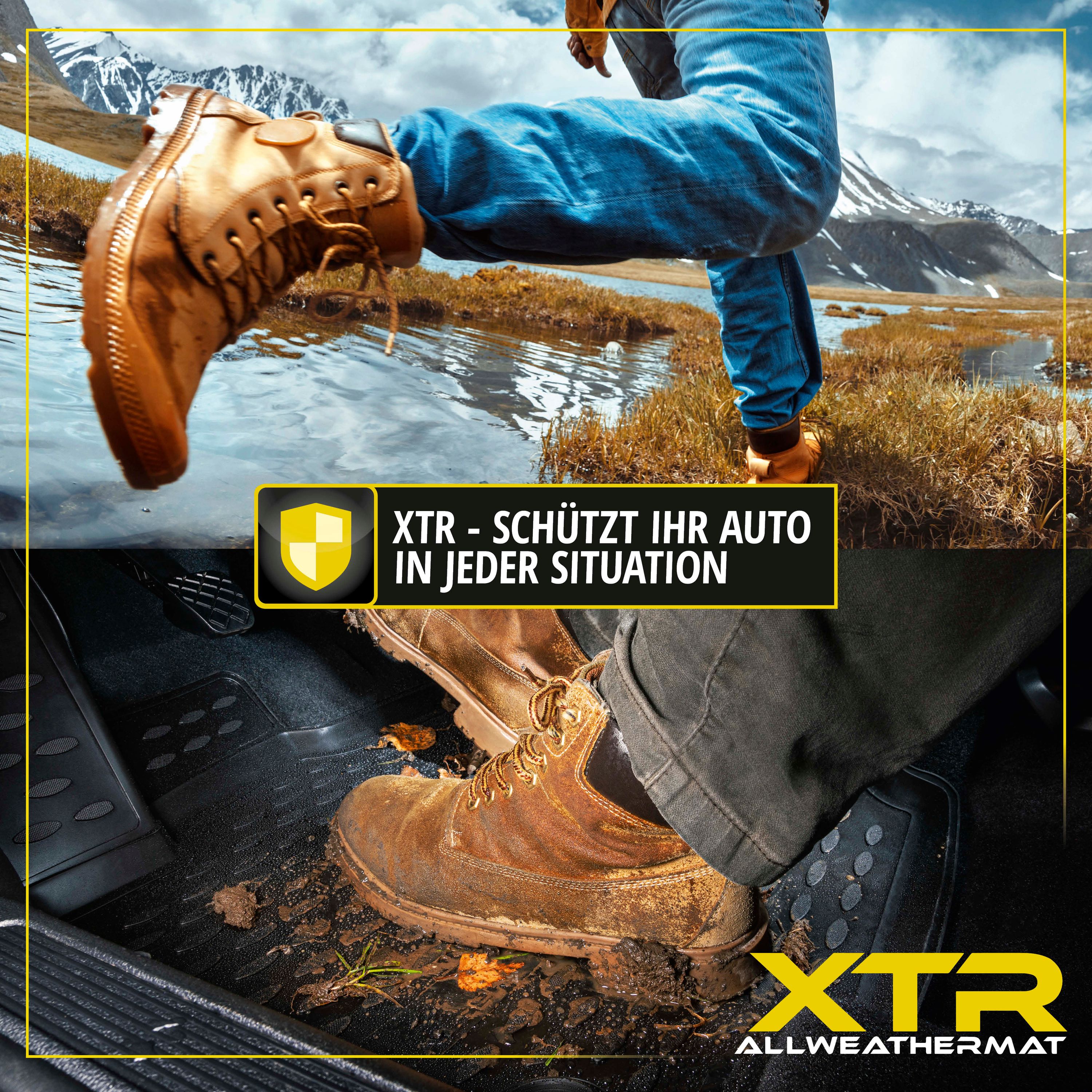 9001778751591_006 Fußmatte, Gummimatten XTR für Hyundai ix35, schwarz, Schuh in der Natur und auf Matte