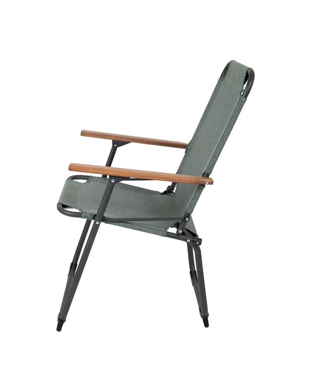 Campingstuhl, Klappstuhl, Stuhl mit Armlehnen, Metallrahmen, Grau