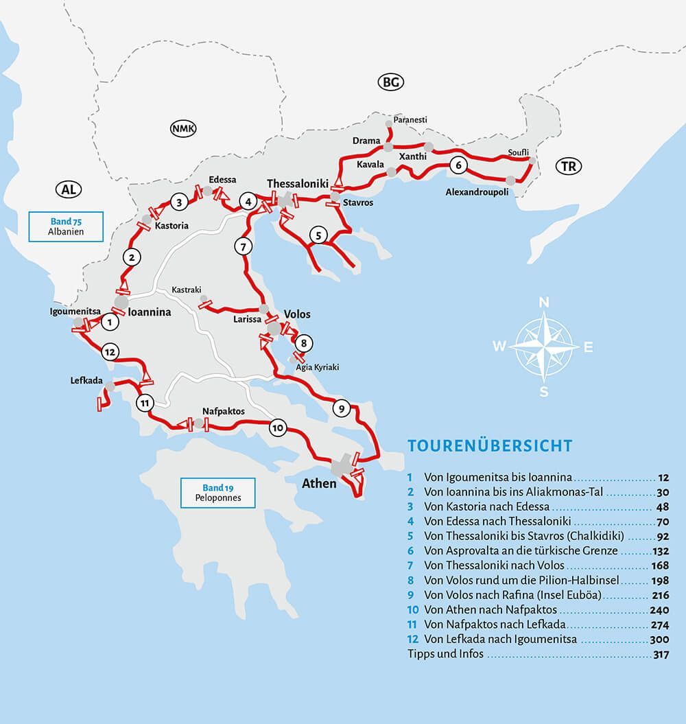 Kartenroute, Griechenland, Inseln, Tourenkarte, Wanderroute