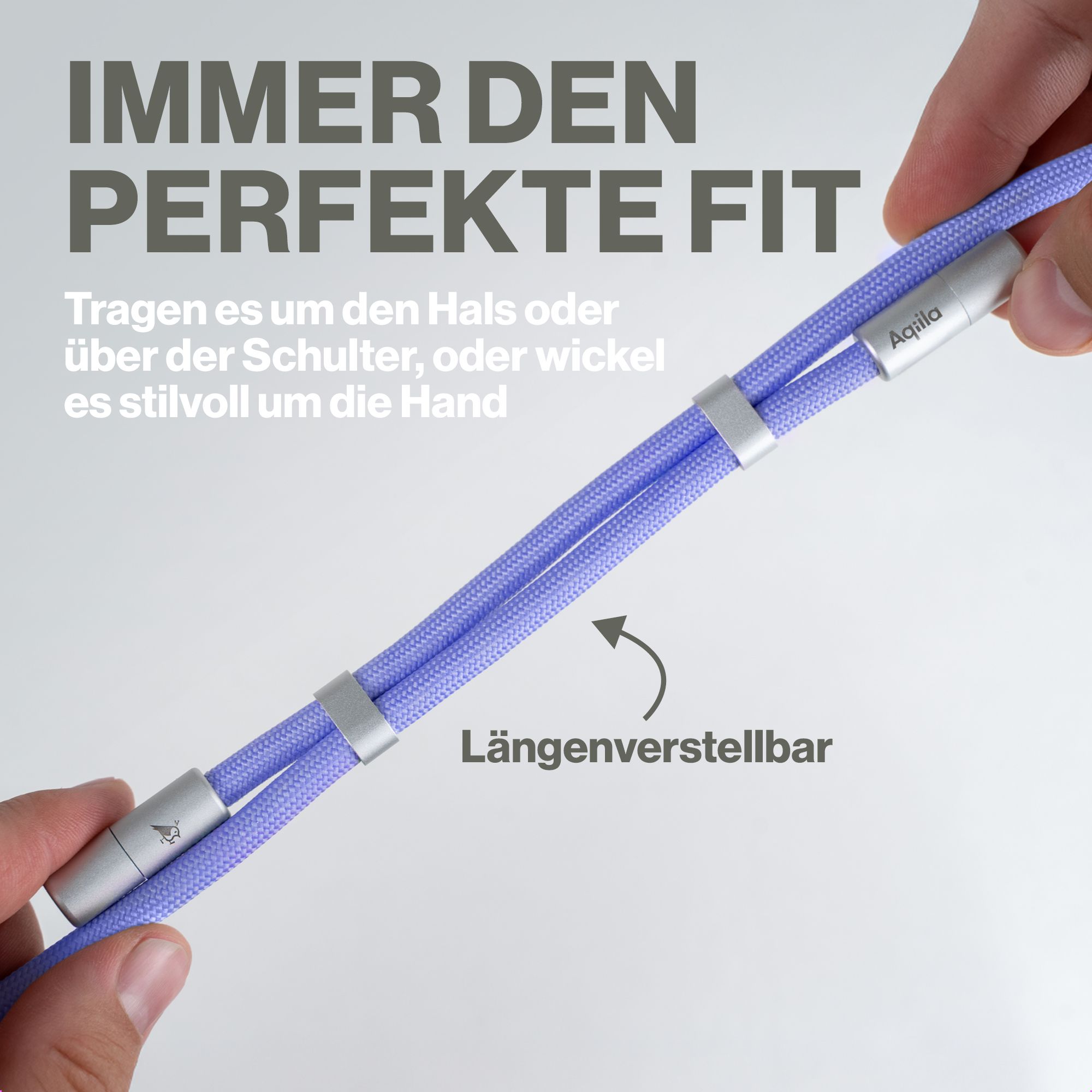 Schmales Kabel, Verstellbares Kabel, Lanyard, Lila Kabel, Drahtzug-Kabel