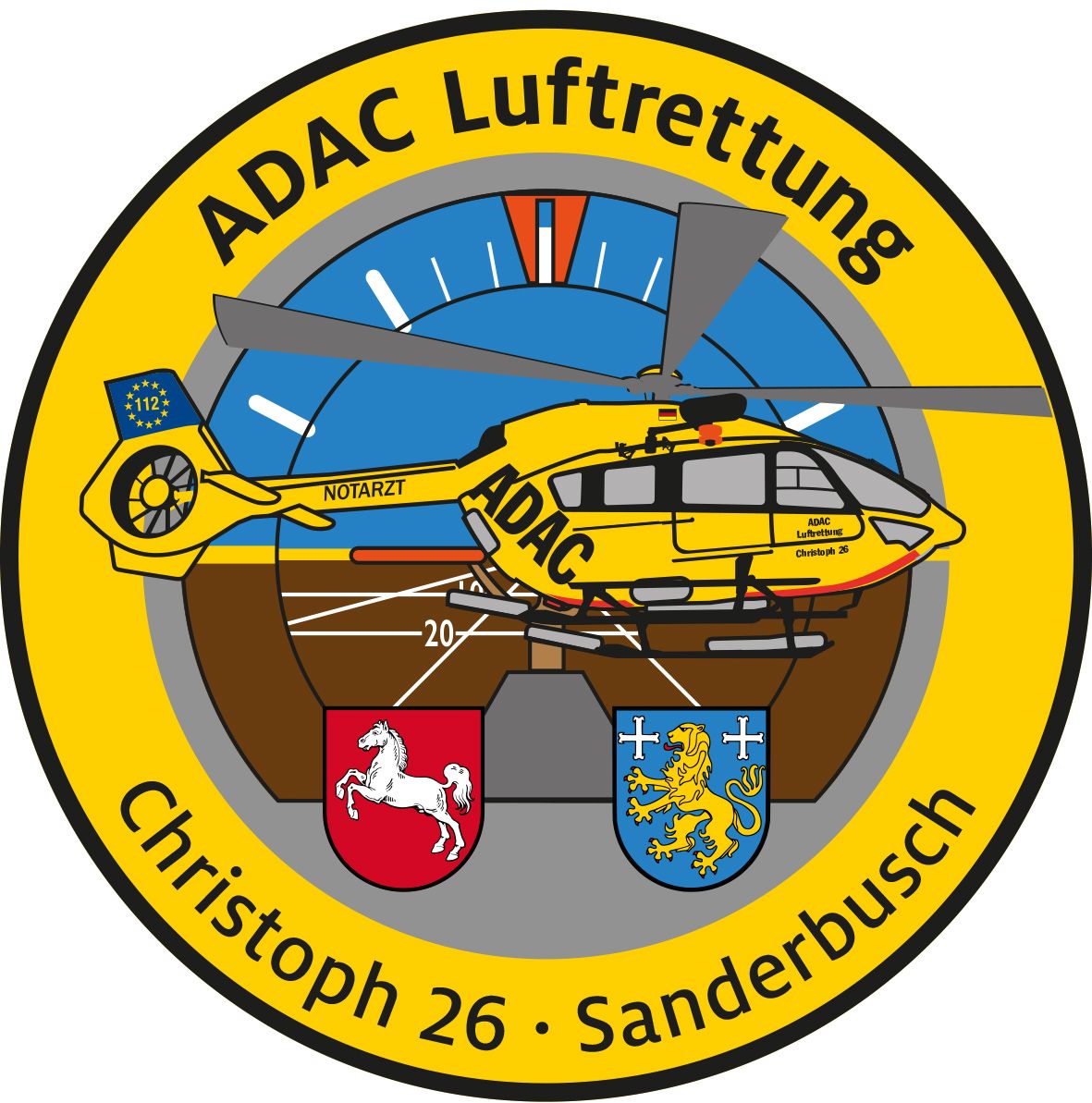 Fanpatch_Chr-26_Sanderbusch_04-18 Fanpatch ADAC Luftrettung Christoph Sanderbusch