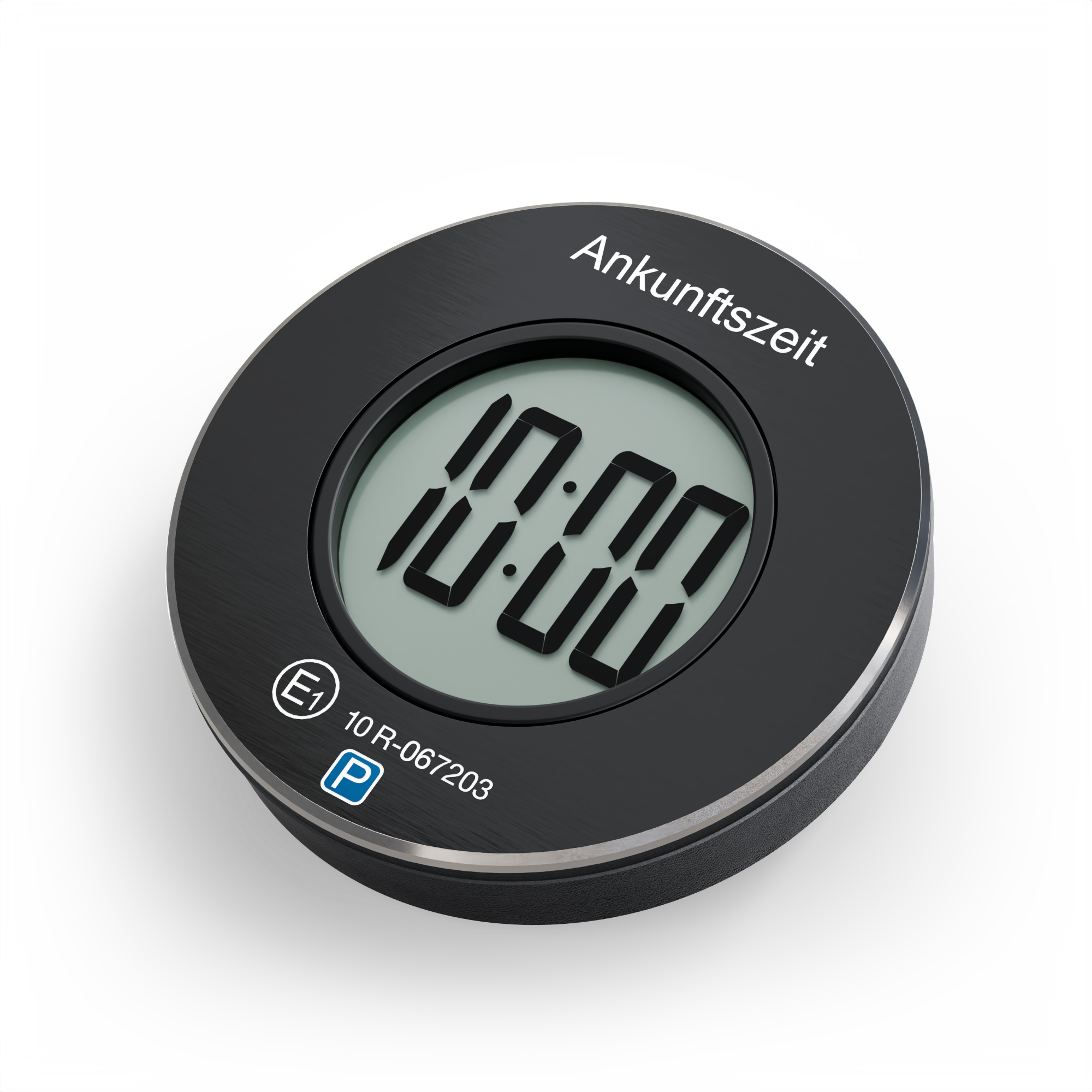 Parkuhr schwarz rund mit Annzeige