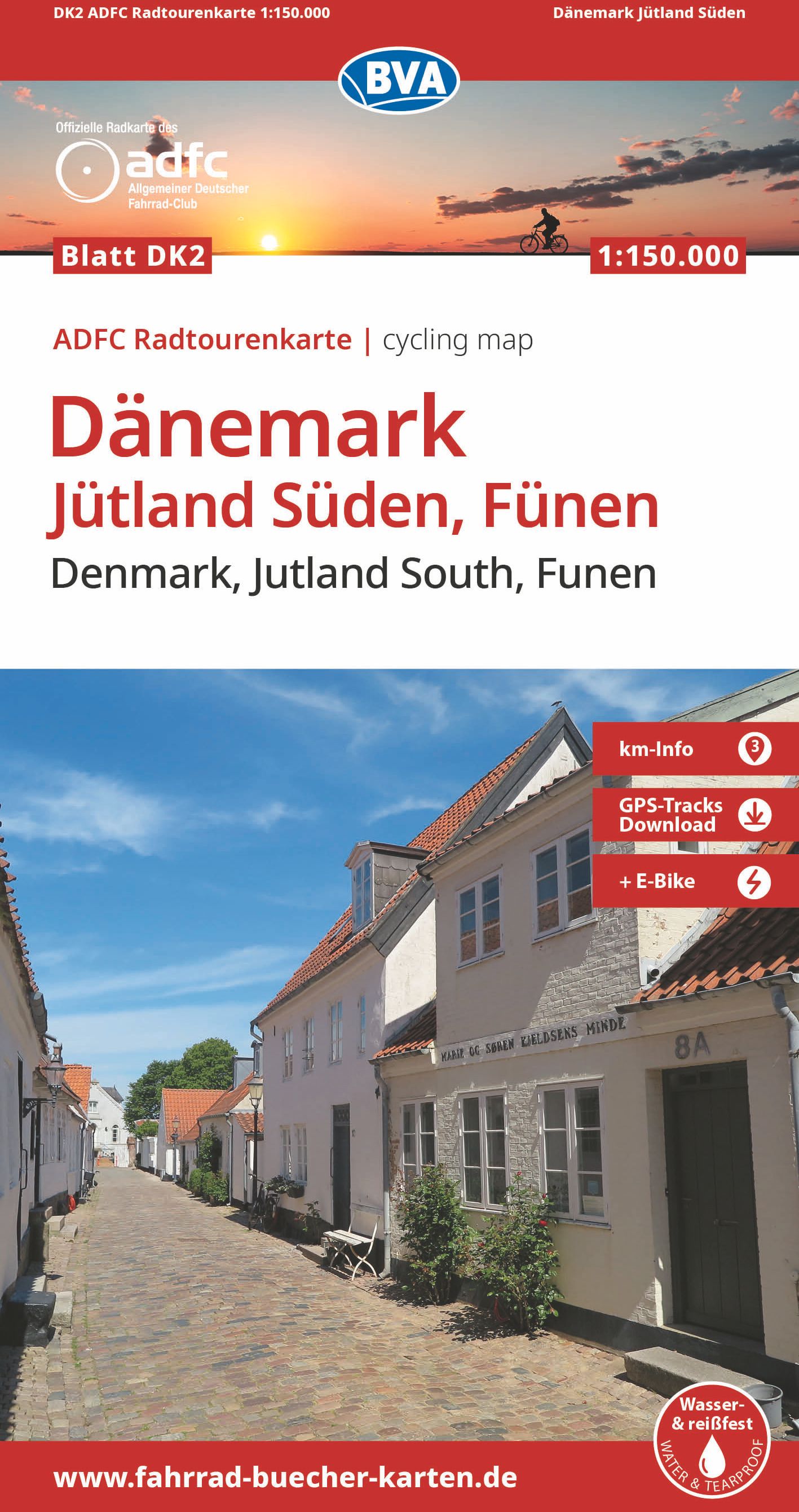 cycling map, Radtourenkarte, Jütland Süden, Dänemark Süden, Funen