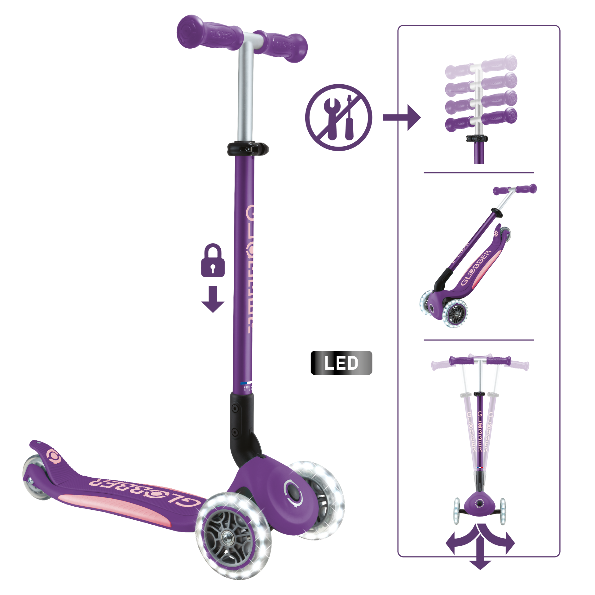 Roller, Tretroller Kinderfahrzeig lila