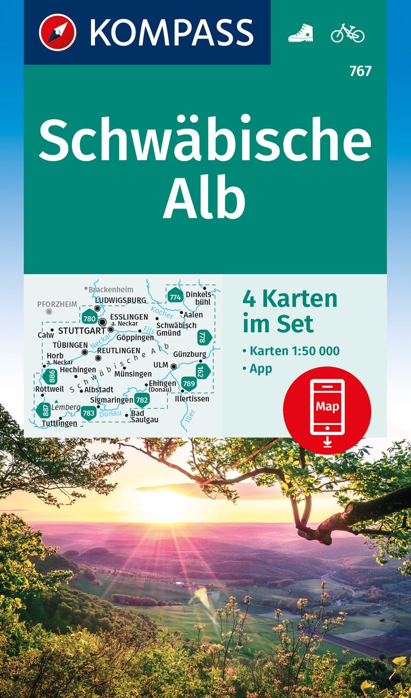 9783991212805 Cover Kompass Wanderkarte Schwäbische Alb