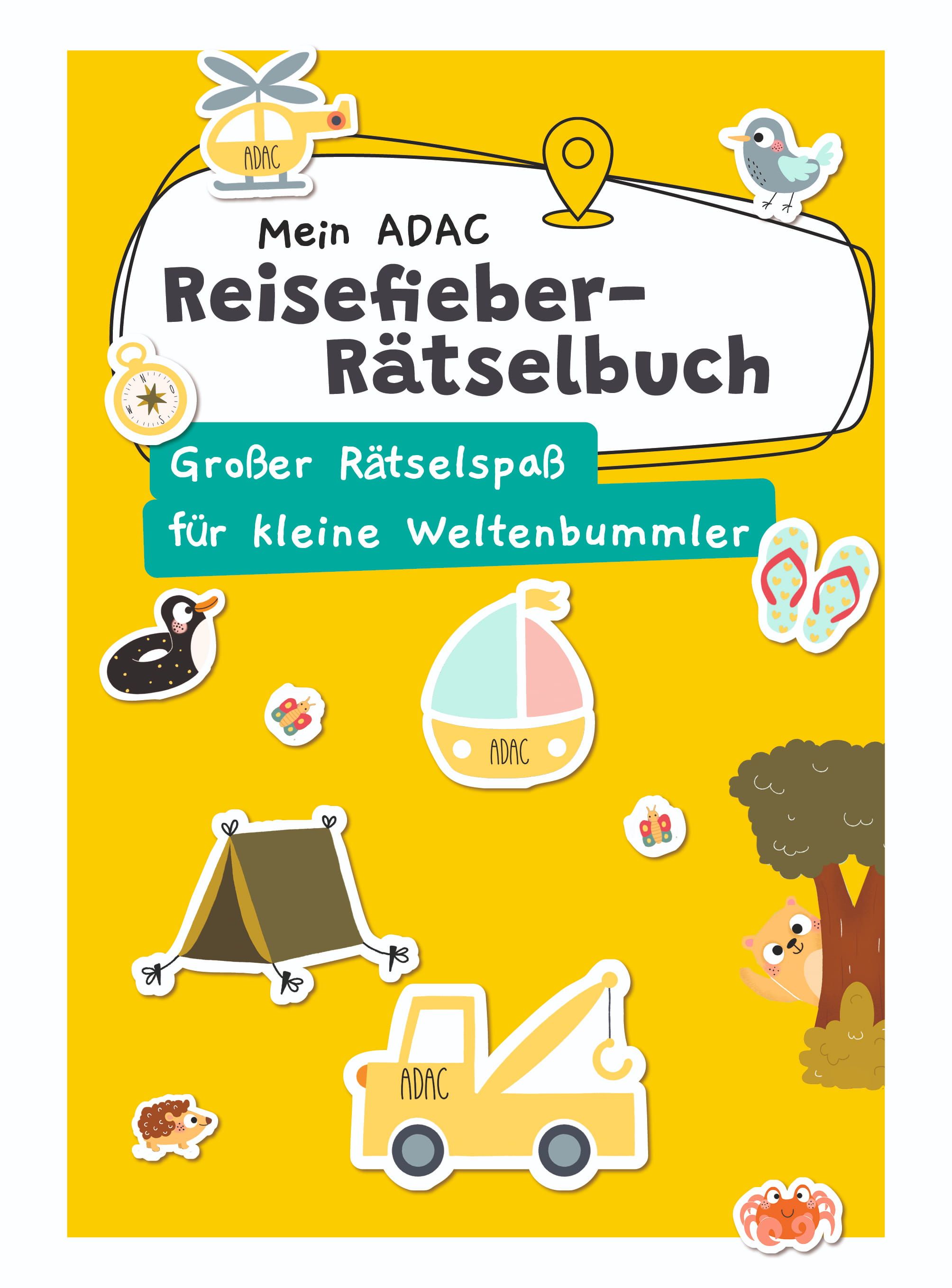 Reisefieber-Rätselbuch, Kinderbuch, Rätselbuch, ADAC, Gelb
