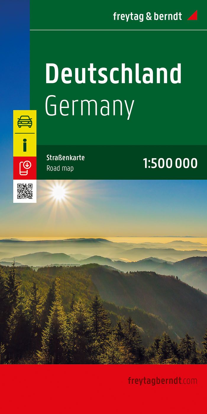 Deutschland, Straßenkarte 1:500.000, f&b Werbung, Baum, Bewuchs, Plakat, Veröffentlichung