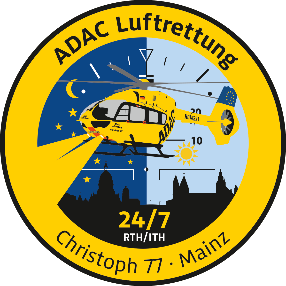 ADAC Luftrettung Fanpatch "CHR77" Mainz