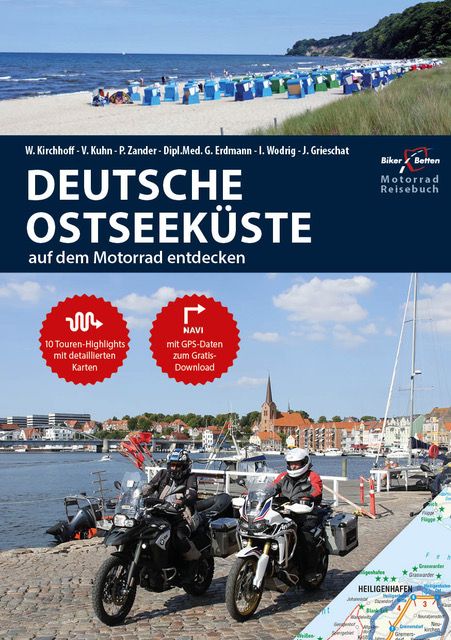 Motorrad Reiseführer Deutsche Ostseeküste Uferpromenade, Werbung, Plakat, Motorrad, Person