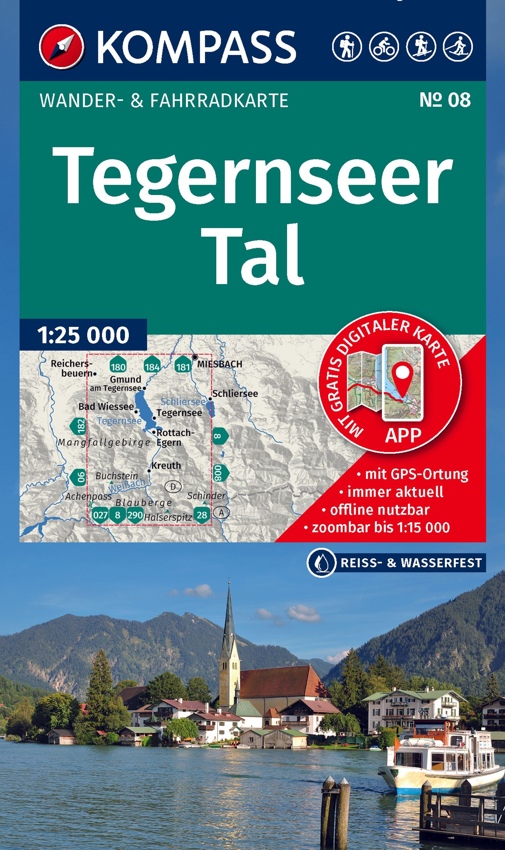 Wanderkarte, Tegernsee Tal, GPS-Karte, Region Tegernsee, Tourenkarte
