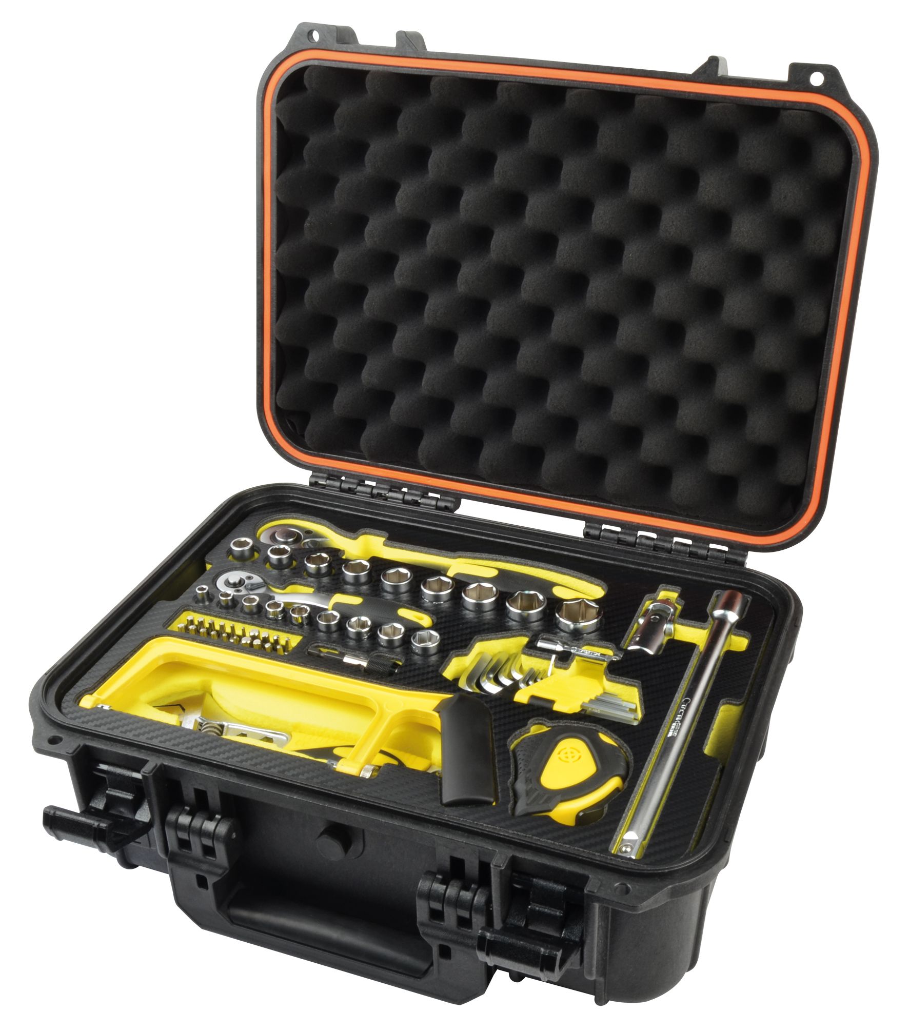 M29063-ADAC-Werkzeugkoffer ADAC Mannesmann Profi Werkzeugkoffer Schwarz, geöffnet