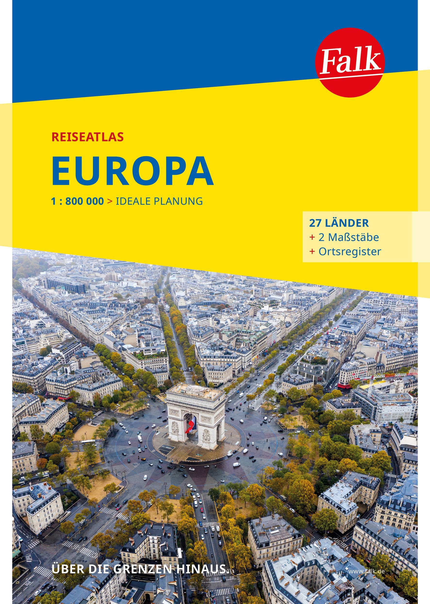 Falk Reiseatlas Europa 1:800.000 Werbung, Stadt, Gebäude, Plakat, Städtisch,
