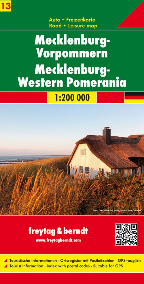 Mecklenburg-Vorpommern, Autokarte 1:200.000, f&b Werbung, Plakat, QR-Code