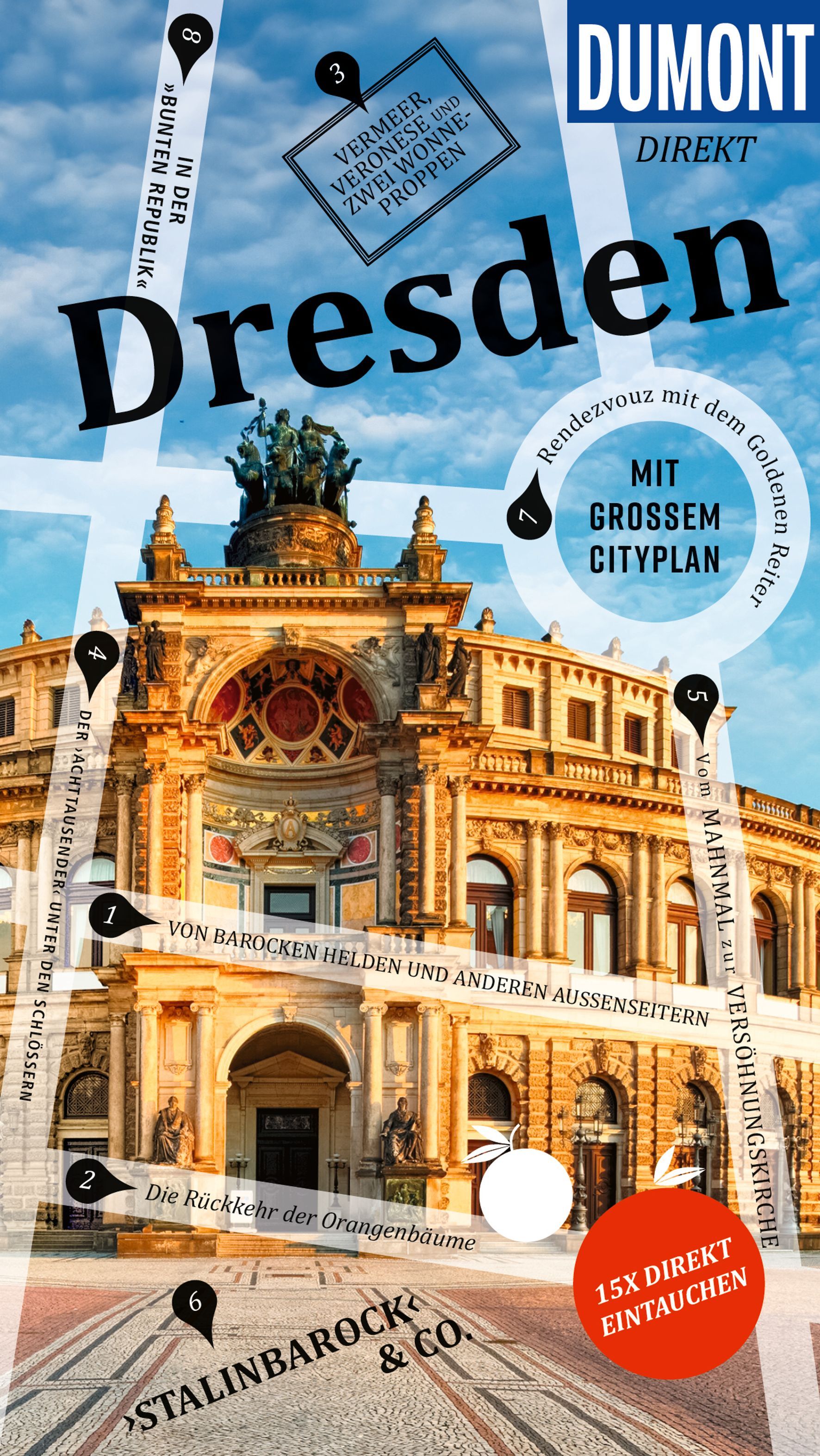 Reisetitel, Dresden, Barockbau, Stadtplan, Cityguide